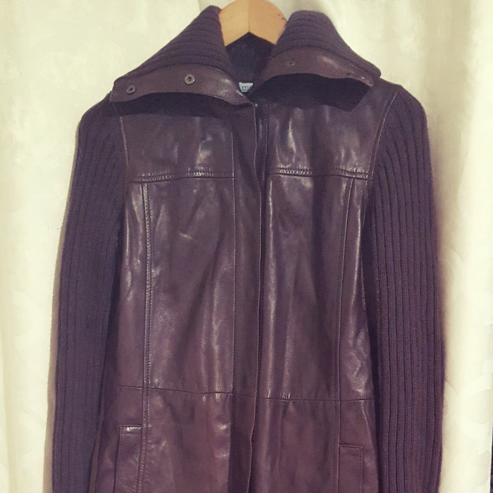 Malo  leather and cashmere coat/jacket